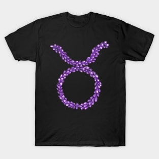 Hand Drawn Lavender Taurus Zodiac Sign in Watercolor and Ink T-Shirt